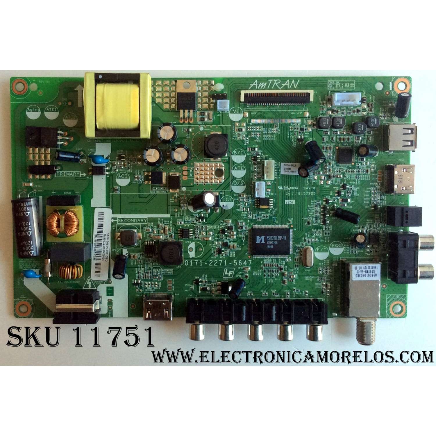 MAIN FUENTE (COMBO) PARA TV VIZIO / NUMERO DE PARTE 3632-2902-0150 / 0171-2271-5647 / 3632-2902-0395 / PANEL HV320WHB-N80 / MODELOS D32HN-D0 / D32HN-D0 LAUFUKCS
